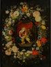 Die Jungfrau mit Kind mit heiliger Anna und heiligem Johannes dem Täufer, umgeben von einer Blumenkranz - Jan Brueghel der Jüngere — Ansicht des Kunstwerks
