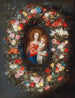 Die Jungfrau mit Kind umgeben von einer Blumenkranz - Jan Brueghel der Jüngere — Ansicht des Kunstwerks