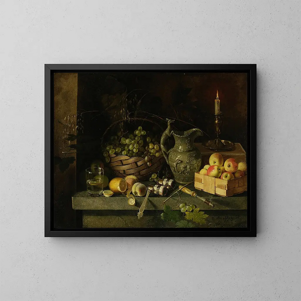 Naturmorte mit einer Lorgnette - Jan Chrucki — gerahmtes Bild an der Wand