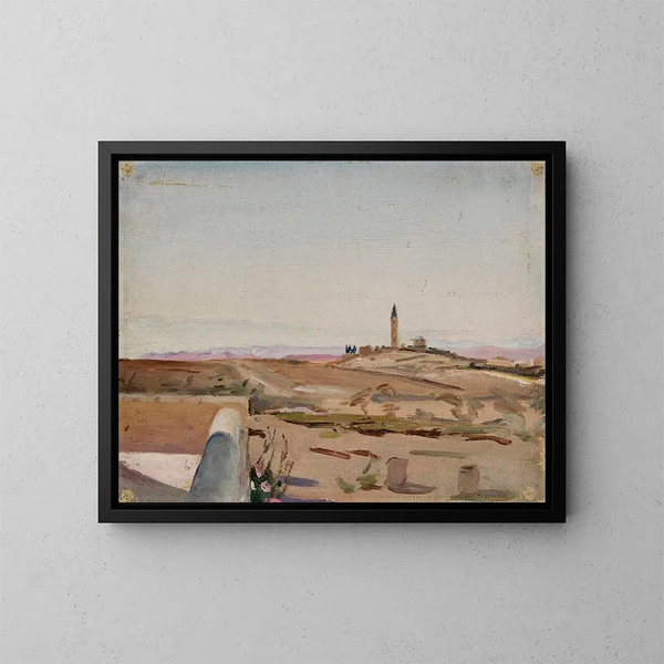 An der Grenze zwischen Stadt und Wüste. Aus der Reise nach Palästina. - Jan Cybis — gerahmtes Bild an der Wand