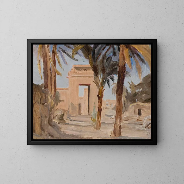 Eingang des Karnak-Tempels während der Reise nach Ägypten - Jan Cybis — gerahmtes Bild an der Wand