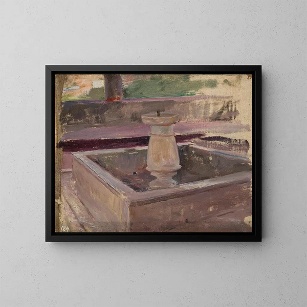 Fontaine im Palast der Khane in Bakhchisaray, von einer Reise nach Krim - Jan Cybis — gerahmtes Bild an der Wand