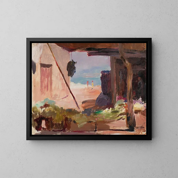 Fragment de bâtiments au bord de la mer. Voyage à Constantinople - Jan Cybis — gerahmtes Bild an der Wand