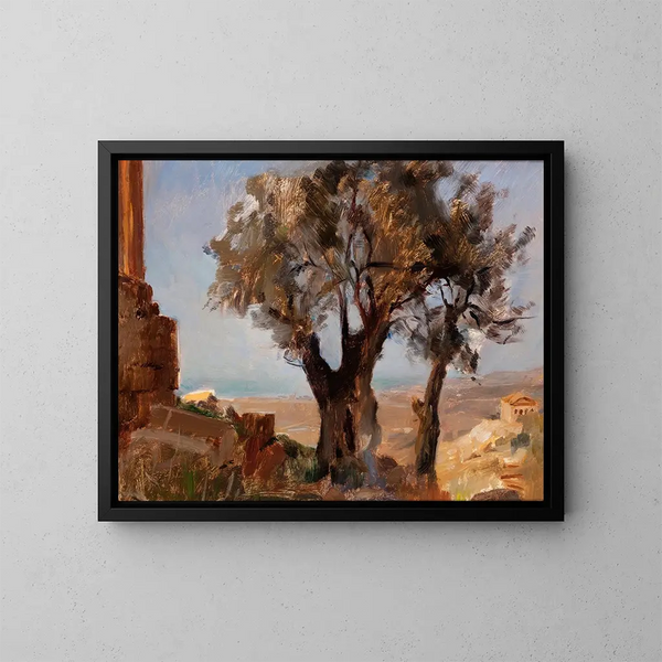 Bäume von Girgenti - Jan Cybis — gerahmtes Bild an der Wand