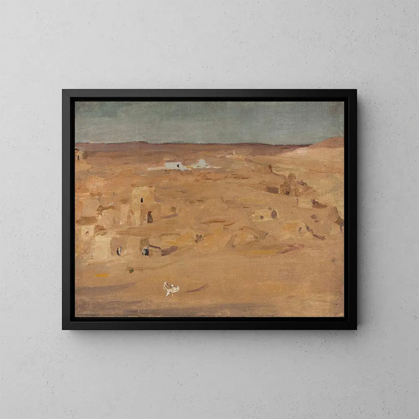Friedhof in der Wüste während der Reise nach Ägypten - Jan Cybis — gerahmtes Bild an der Wand