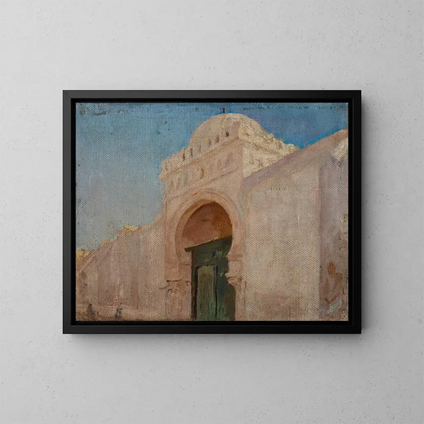 Eingang der Moschee des Barbier in Kairouan - Jan Cybis — gerahmtes Bild an der Wand