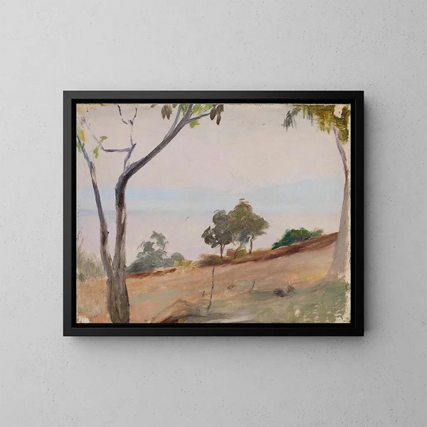 Landschaft mit Bäumen auf der Reise nach Konstantinopel - Jan Cybis — gerahmtes Bild an der Wand