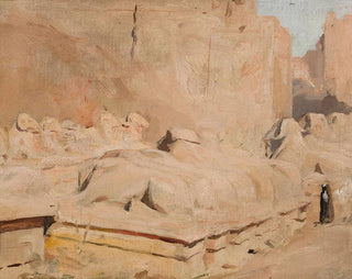 Allée du Sphinx, Tempel des Amon-Rê, der Reise nach Ägypten - Jan Cybis — Ansicht des Kunstwerks