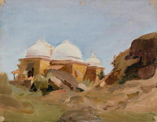 Tempel mit weißen Kuppeln - Jan Cybis — Ansicht des Kunstwerks