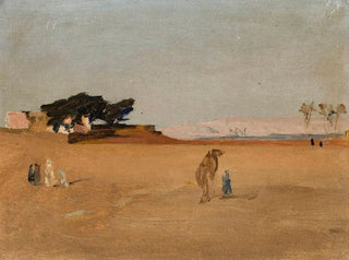 Vue des pyramides au crépuscule depuis le voyage en Égypte - Jan Cybis — Ansicht des Kunstwerks