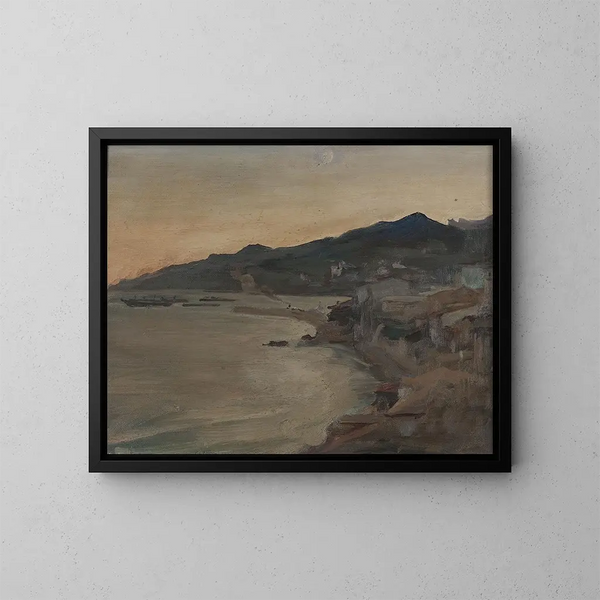 Abend in Yalta, von einer Reise nach Krim - Jan Cybis — gerahmtes Bild an der Wand