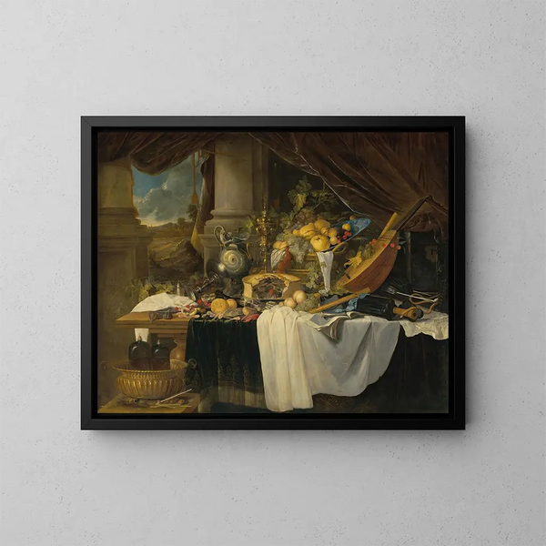 Stillleben vom Bankett - Jan Davidsz de Heem — gerahmtes Bild an der Wand