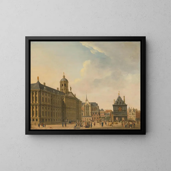 Ansicht des Dam in Amsterdam - Jan Ekels der Ältere — gerahmtes Bild an der Wand