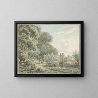 Promeneur sur la route d'Amstelveen - Jan Evert Grave — gerahmtes Bild an der Wand
