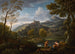 Eine italienisch anmutende Landschaft mit Figuren im Vordergrund und einer Stadt im Hintergrund - Jan Frans van Bloemen — Ansicht des Kunstwerks