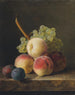 Naturstillleben mit Pfirsichen, Trauben und Quetschen auf einem Sims - Jan Frans van Dael — Ansicht des Kunstwerks
