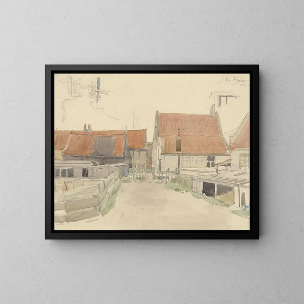 Häuser im Viertel Vinkenbuurt in Amsterdam - Jan H.L. Hanau — gerahmtes Bild an der Wand