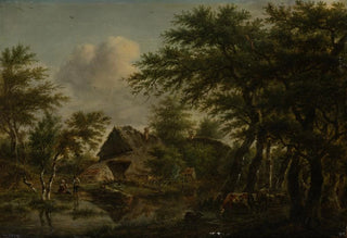 Jan Hulswit - Landscape with Farm Amidst Trees.webp
