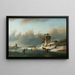 Patineurs sur un canal - Jan Jacob Coenraad Spohler — gerahmtes Bild an der Wand