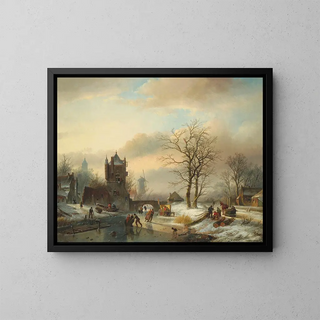 Jan Jacob Spohler - Skaters on a frozen river.webp