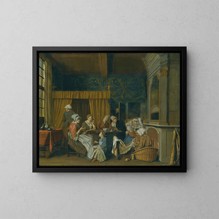 Jan Josef Horemans the Younger - A Family Taking Tea While Celebrating The Birth of Twins.webp
