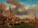 Ansicht des IJ in Amsterdam mit dem Haringpakkerstoren und der Nieuwe Stadsherberg in der Ferne - Jan Karel Donatus van Beecq — Ansicht des Kunstwerks
