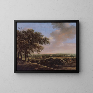 Landschaft mit vier Bäumen - Jan Lagoor — gerahmtes Bild an der Wand
