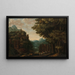 Landschaft mit Berg, Fluss und Schloss - Jan Meerhout — gerahmtes Bild an der Wand