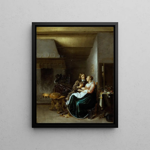 Ein Paar in einem Interieur - Jan Miense Molenaer — gerahmtes Bild an der Wand