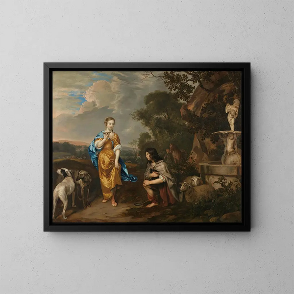 Doppelporträt eines jungen Paares in Granida und Daiphilo - Jan Mijtens — gerahmtes Bild an der Wand