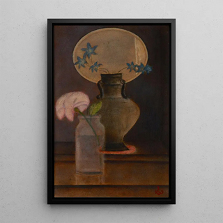 Jan Spychalski - Larkspurs and a Rose.webp