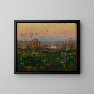 Abenddämmerung über dem Dnipro-Fluss - Jan Stanisławski — gerahmtes Bild an der Wand
