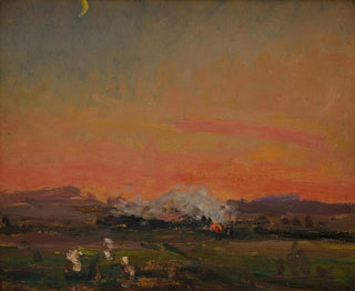 Im Feld, Sonnenuntergang in der Ukraine - Jan Stanisławski — Ansicht des Kunstwerks