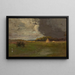 Landschaft mit einer Heuhaufen - Jan Stanisławski — gerahmtes Bild an der Wand