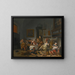 Innere einer Taverne mit Menschen, die trinken und Musik machen - Jan Steen — gerahmtes Bild an der Wand
