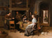 Eine elegante Gesellschaft in einem Interieur mit Figuren, die Karten an einem Tisch spielen - Jan Steen — Ansicht des Kunstwerks
