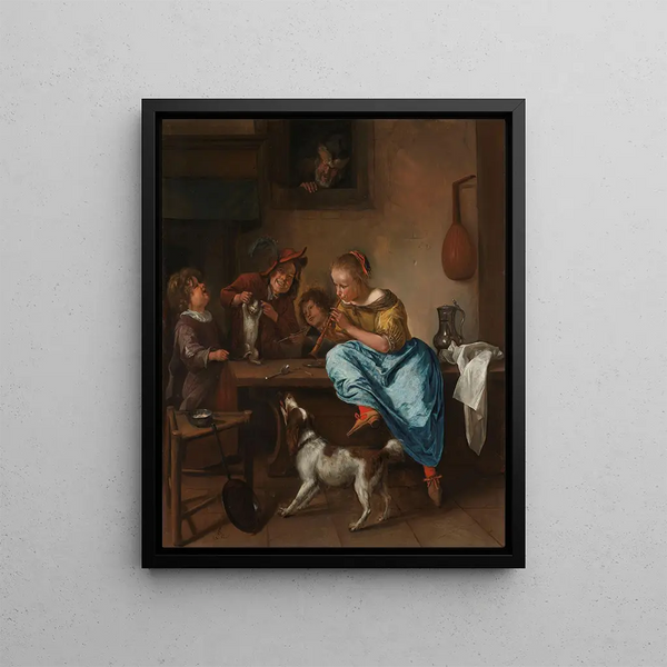 Jan Steen - Children Teaching a Cat to Dance Known as The Dancing Lesson.webp