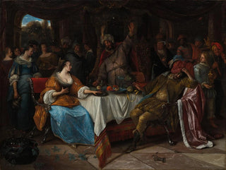 Esther, Assuérus und Haman - Jan Steen — Ansicht des Kunstwerks