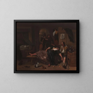 Der betrunkene Pärchen - Jan Steen — gerahmtes Bild an der Wand