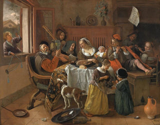 Die fröhliche Familie - Jan Steen — Ansicht des Kunstwerks
