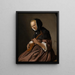 Frau, die Cistre spielt - Jan Steen — gerahmtes Bild an der Wand