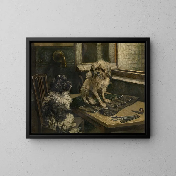 Hunde - Jan Stobbaerts — gerahmtes Bild an der Wand
