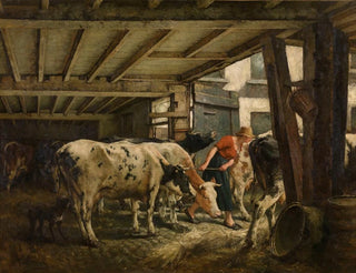 Ausgang aus dem Stall - Jan Stobbaerts — Ansicht des Kunstwerks