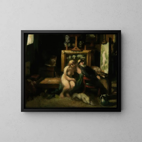 Le repos de Diane - Jan Stobbaerts — gerahmtes Bild an der Wand