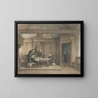 Jan Striening - Vijf mannen in interieur.webp