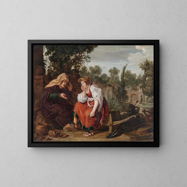 Vertumne und Pomone - Jan Tengnagel — gerahmtes Bild an der Wand
