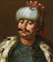 Portrait eines traditionellen polnischen Adligen, der als Jan III Sobieski, König von Polen, gekleidet im osmanischen Sultan, identifiziert wird - Jan Tricius — Ansicht des Kunstwerks