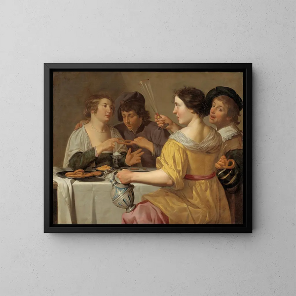 Tirage du bretzel - Jan van Bijlert — gerahmtes Bild an der Wand