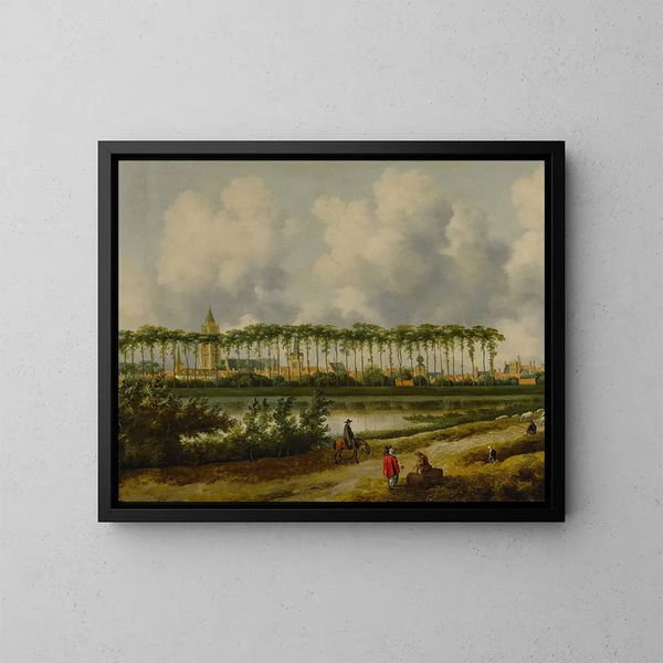 Ansicht von Gorinchem aus südwestlicher Richtung - Jan van Kessel der Ältere — gerahmtes Bild an der Wand