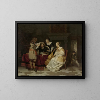 Eine Musikgesellschaft - Jan Verkolje — gerahmtes Bild an der Wand